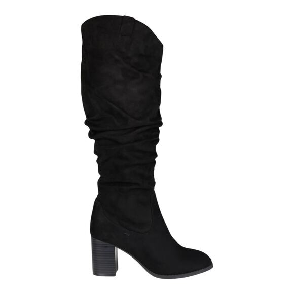 Journee Collection Women's Aneil High Heel Slouch Boots Black Size 6 M - Picture 2 of 4